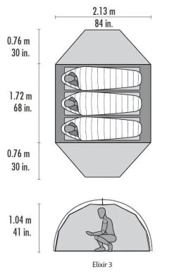MSR Elixir 3 / 3 Persoons Tent Groen -Camping Verkoop 41180 msr elixir 3 3 persoons tent