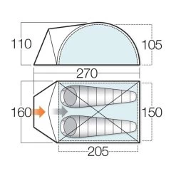 Camping Verkoop -Camping Verkoop 68168 vango alpha 250 2 persoons tent