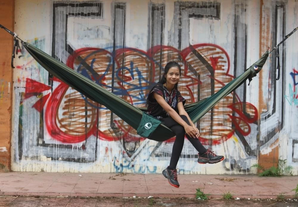 Ticket To The Moon Original Double Hangmat Donkergroen 6 Ticket To The Moon Original Double Hangmat Donkergroen - Afbeelding 4