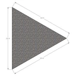 ML Schaduwdoek Driehoek 3,6 X 3,6 X 3,6 M - Grijs