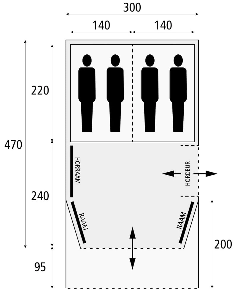 Safarica Blackhawk 300 DeLuxe - 4 Persoons Tent Grijs 4 Safarica Blackhawk 300 DeLuxe - 4 Persoons Tent Grijs - Afbeelding 2