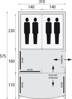 Safarica Pacific Reef 310 TC - 4 Persoons Tent Grijs -Camping Verkoop 74812 safarica pacific reef 310 tc 4 persoons tent