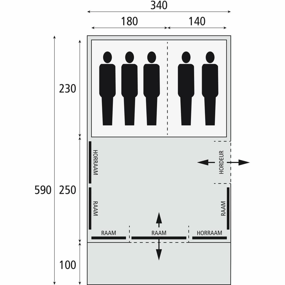 Bardani Spitfire 340 XL RSTC - 5 Persoons Tent Beige 15 Bardani Spitfire 340 XL RSTC - 5 Persoons Tent Beige - Afbeelding 13