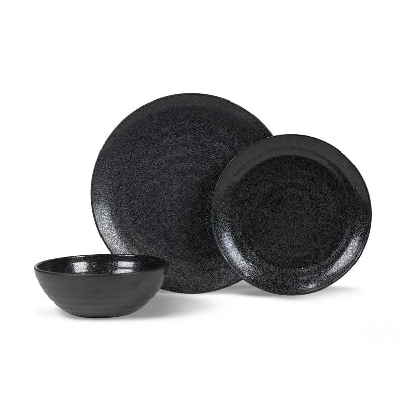 Kampa Ebony Cobble 12-delige Camping Servies Set 3 Kampa Ebony Cobble 12-delige Camping Servies Set