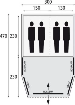 Bardani AirWave 300 - 4 Persoons Opblaastent Grijs -Camping Verkoop 80340 bardani airwave 300 4 persoons opblaastent