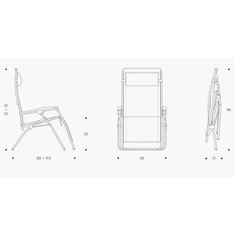 Lafuma RSX Clip Air Comfort Relaxstoel Zwart 6 Lafuma RSX Clip Air Comfort Relaxstoel Zwart - Afbeelding 4