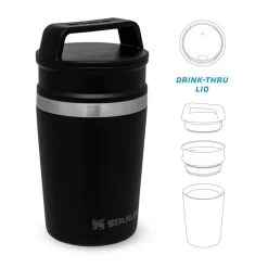 Stanley The Shortstack Travel Mug 0,23L Zwart -Camping Verkoop 82295 stanley the shortstack travel mug 023l