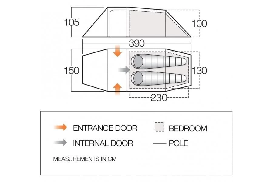 Vango F10 Xenon UL 2+ / 2 Persoons Tent Groen 4 Vango F10 Xenon UL 2+ / 2 Persoons Tent Groen - Afbeelding 2