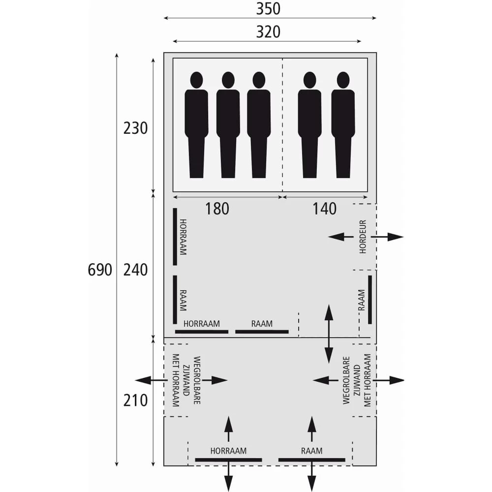 Bardani AirSpace 350 TC AIR - 5 Persoons Opblaastent 4 Bardani AirSpace 350 TC AIR - 5 Persoons Opblaastent - Afbeelding 2