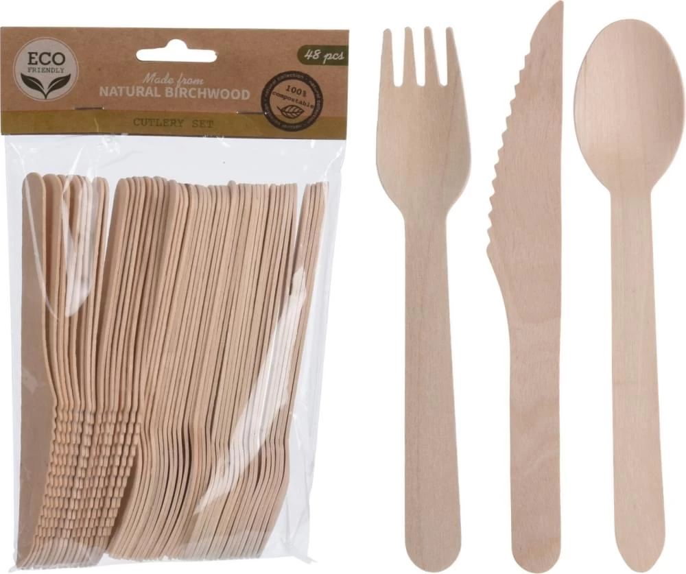 ML Houten Bestekset 3 ML Houten Bestekset