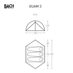 Bach Guam 3 / 3 Persoons Tent Donkergroen 9 Bach Guam 3 / 3 Persoons Tent Donkergroen -Camping Verkoop 96044 bach guam 3 3 persoons tent