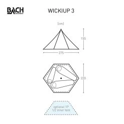 Bach Wickiup 3 / 3 Persoons Tent Donkergroen 9 Bach Wickiup 3 / 3 Persoons Tent Donkergroen -Camping Verkoop 96101 bach wickiup 3 3 persoons tent
