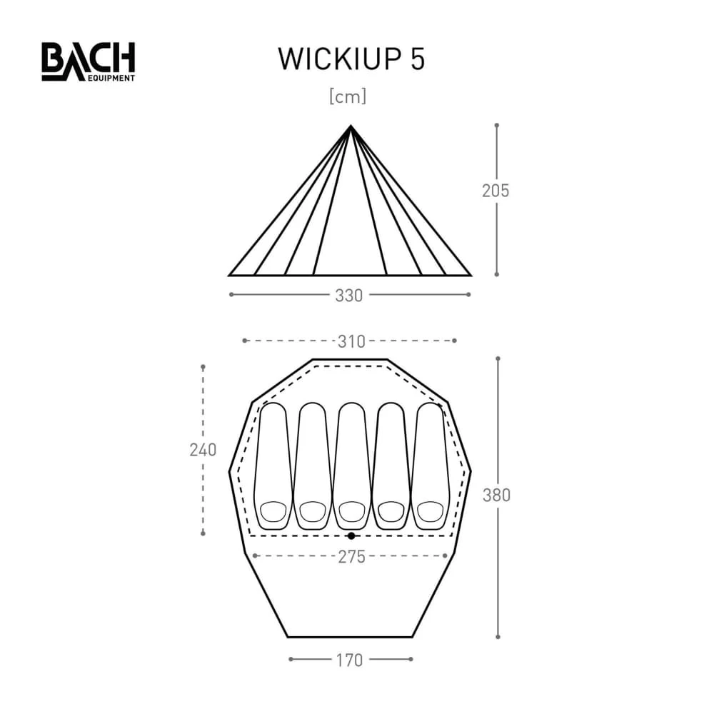 Bach Wickiup 5 / 5 Persoons Tent Donkergroen 5 Bach Wickiup 5 / 5 Persoons Tent Donkergroen - Afbeelding 3