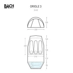 Bach Oriole 3 / 3 Persoons Tent Donkergroen 11 Bach Oriole 3 / 3 Persoons Tent Donkergroen -Camping Verkoop 96124 bach oriole 3 3 persoons tent