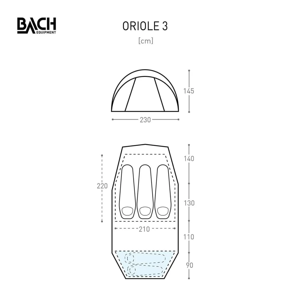 Bach Oriole 3 / 3 Persoons Tent Donkergroen 7 Bach Oriole 3 / 3 Persoons Tent Donkergroen - Afbeelding 5