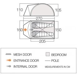 Vango Alpha 250 CLR / 2 Persoons Tent Blauw -Camping Verkoop 96952 vango alpha 250 clr 2 persoons tent