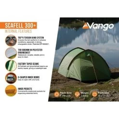 Vango Scafell 300 Plus / 3 Persoons Tunneltent -Camping Verkoop 98625 vango scafell 300 plus