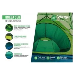 Vango Omega 350 / 3-Persoons Tent Groen -Camping Verkoop 98715 vango omega 350 3 persoons tent
