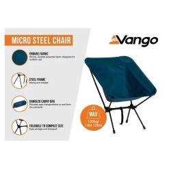 Vango Micro Steel Chair Lichtgewicht Stoel Blauw -Camping Verkoop 98733 vango micro steel chair lichtgewicht stoel